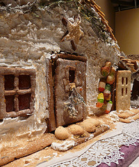 Front View Ginger Bread House by Beach Plum Chef Dec 2010 at Heritage Museum and Gardens in Sandwich MA